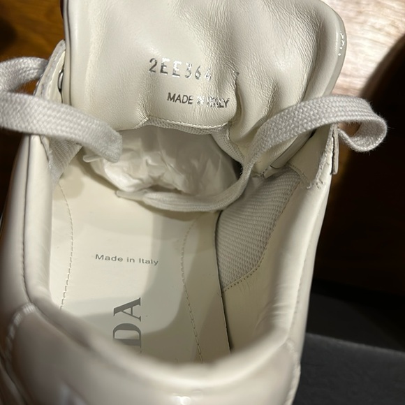 Prada - Downtown Patent Leather Sneakers - Chalk / White - Size 7 (8 US) - NEW - Picture 8 of 16